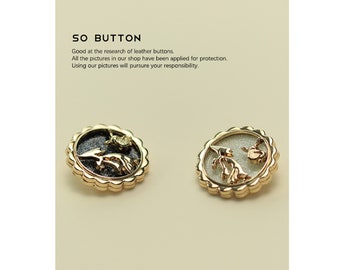 2pcs Gold Metal Shank Buttons: Flat Plain DIY Crafts YS257