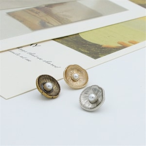 12mm Pearl Metal Shank Buttons: Gold, DIY Crafts 2/10/20pcs YO060