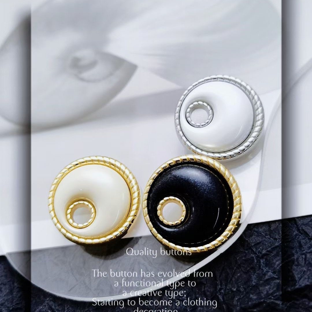 2/10pcs Metal Buttons Flat Plain Plane Gold Silver Shank ,for Shirts