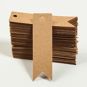 100 étiquettes en papier kraft vierge machaon 20 * 70 mm pour cadeaux, étiquetage, étiquettes de vente étiquette faite main en papier kraft mariages bricolage PP007