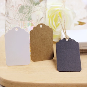 50pcs 40*70mm étiquettes en papier Kraft pour cadeaux, étiquetage, étiquettes de vente papier Kraft étiquette de mariage à la main bricolage PP030