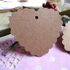 50 Stück 60*65mm Spitze Liebe Herz Kraftpapier Tags für Geschenke, Etikettieren, Verkauf Tags Kraftpapier Handmade Tag Hochzeiten Diy PP032