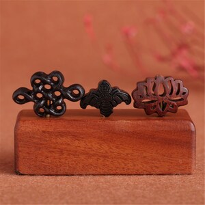 10PCS Natural Red Sandalwood/Ebony Wood Beads,Carved Wood Beads Pendants ,DIY Crafts LW062