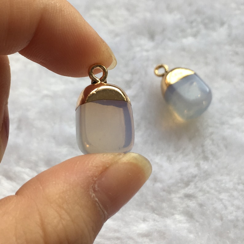 6pcs 11*19mm Gold Framed Resin Clear Stone Charm Pendant Drusy Charm Pendants DR135