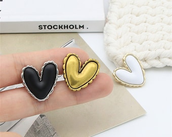 36L/23mm Metal Love Heart Buttons Flat Plain Plane Gold Shank ,for Shirts Coats Sweaters DIY Crafts ,High Quality YO083