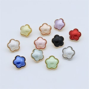 2/6/10pcs 14mm Metal Gold Frame Plum Bossom Buttons, Buttons for Shirt Jacket Sweater DIY Craft ,High Quality YO055