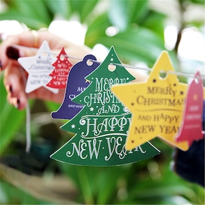 10 ensembles de cartes de papier Kraft de noël pour cadeaux, étiquetage, étiquettes de vente en papier Kraft, étiquettes de mariage faites à la main, bricolage PP071