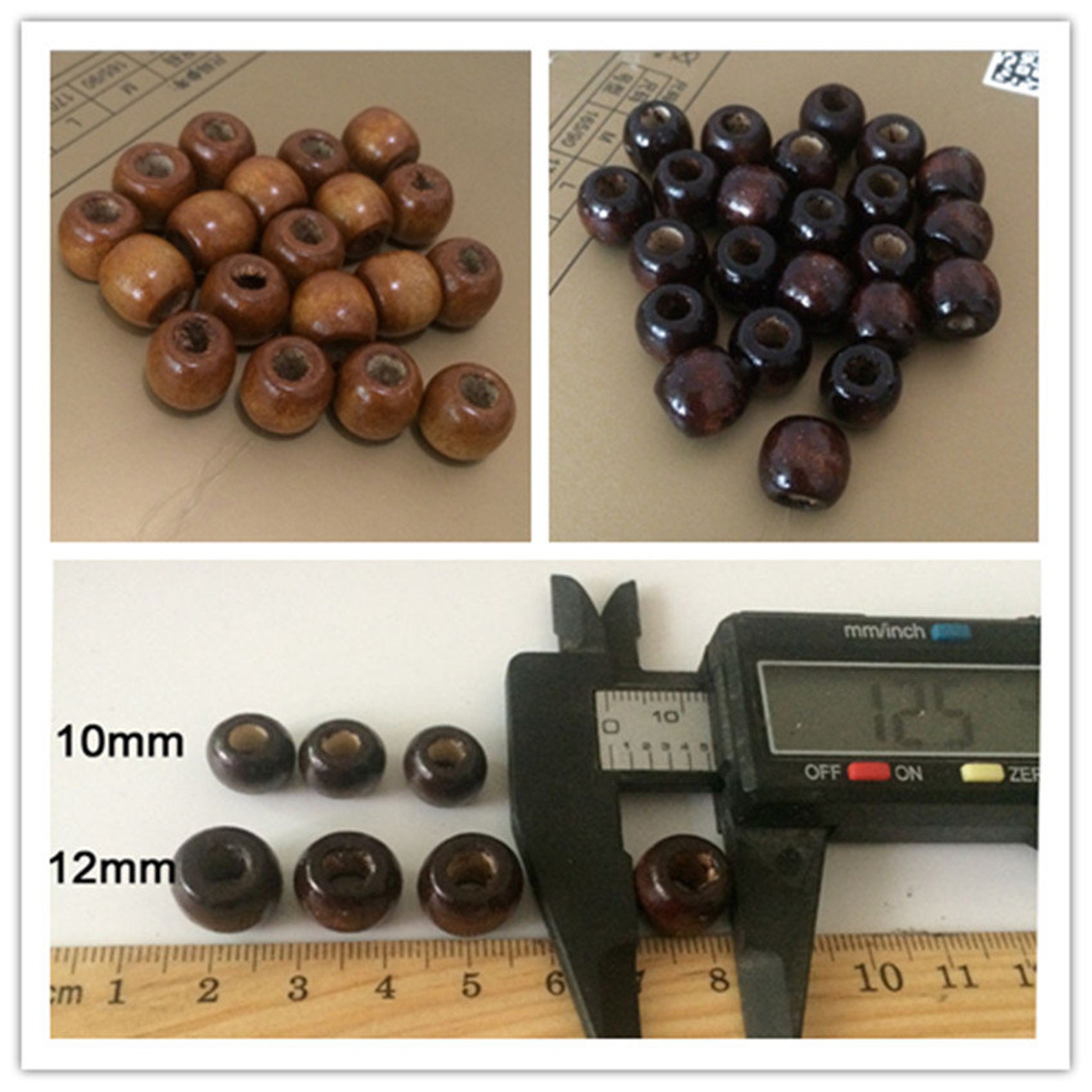 20 PCS 12 MM Large Hole Beads Macrame Beadsbig Wooden Etsy