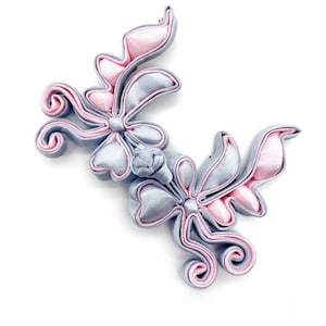 1 pezzo 11 x 4 cm bottoni cinesi a forma di rana, bottoni in tessuto, bottoni per camicia, raso, champagne, abito tunica, Cheongsam MH002