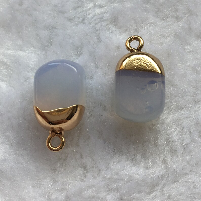 6pcs 11*19mm Gold Framed Resin Clear Stone Charm Pendant Drusy Charm Pendants DR135