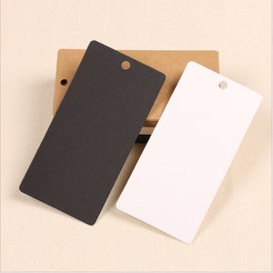 50 étiquettes rectangulaires en papier kraft de 50 x 90 mm pour cadeaux, étiquetage, étiquettes de vente, étiquette faite main en papier kraft, mariages, bricolage PP038