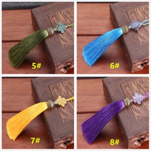 29 Color to Choose,100mm Silk Tassel With Alloy Cap Pendant,Tassel Craft,Silk Tassel Pendant ,High Quality Extra Thick LP046 image 5