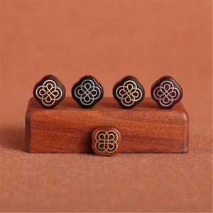 10PCS 7x15x15mm Natural Red Sandalwood Inlaid Brass/Silver Wood Beads,Carved Wood Beads Pendants ,DIY Crafts LW046