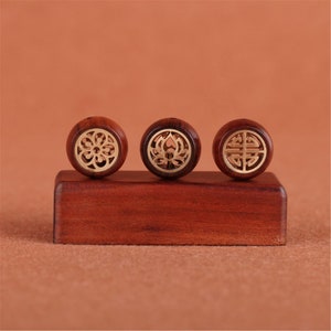 10PCS 10x17mm Natural Rosewood Inlaid Brass Hollow Wooden Beads,Carved Wooden Beads Pendants ,DIY Crafts LW026