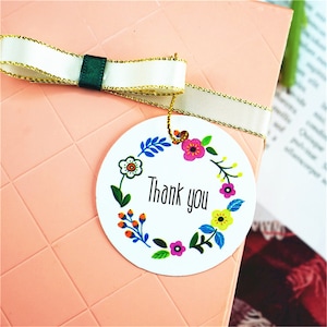 Étiquettes en papier Kraft «merci» 50mm, 50 pièces, pour cadeaux, étiquetage, étiquettes de vente, étiquettes de mariage faites à la main, bricolage PP052