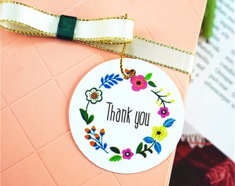 50pcs 50mm "Thank you" Kraft Paper Tags for Gifts, Labeling, Sales Tags Kraft Paper Handmade Tag Weddings Diy PP052