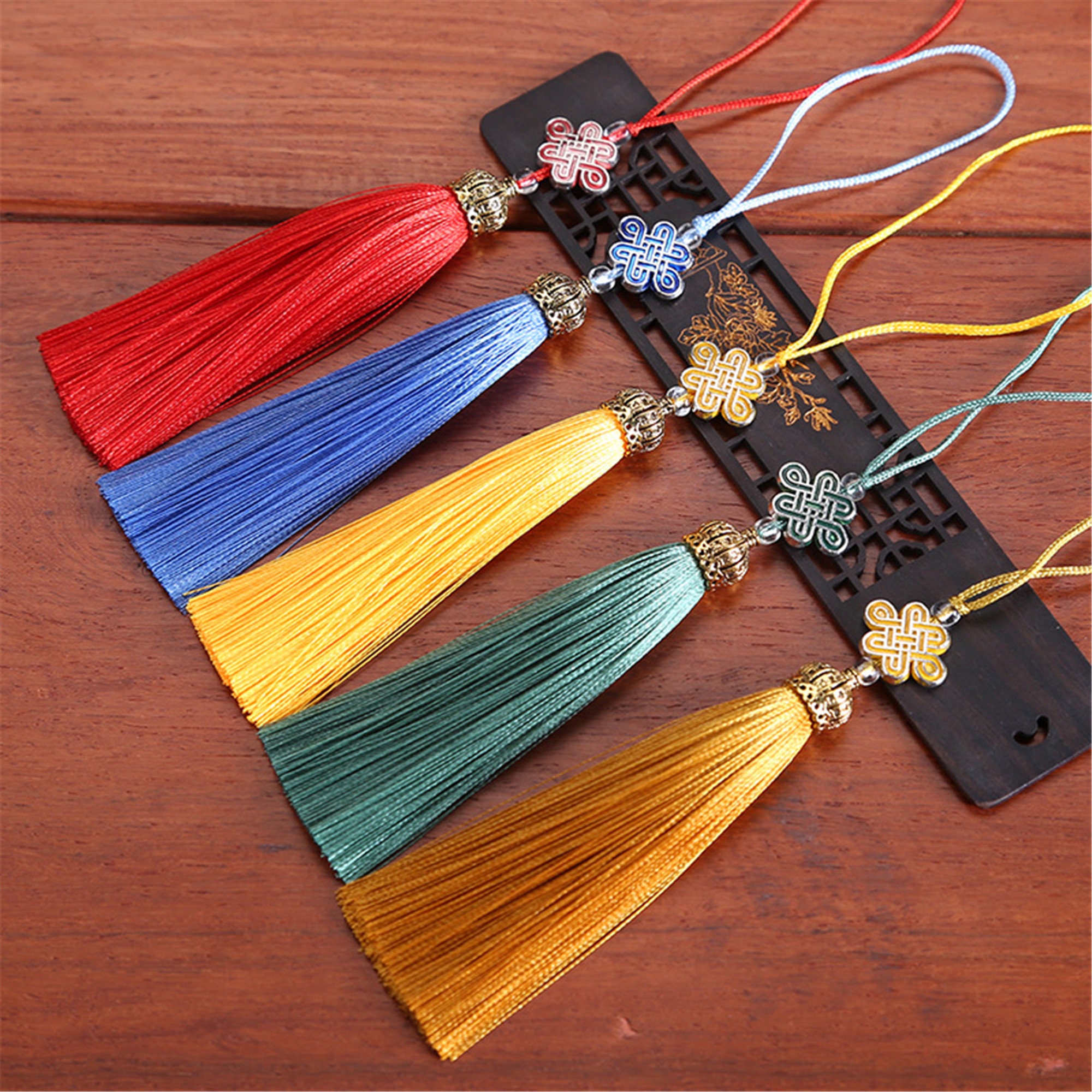 20PCs 13CM Gold/Silver Key Tassel Fringe Silk Thread Pendant Tassels  Decorative For Jewelry DIY card Curtains Clothes