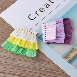 13 Color to Choose,2pcs 35*45*50mm NaturalRaffia Skirt Tassels for Earrings Pendant, Handmade Jewelry Making Tassels YD047