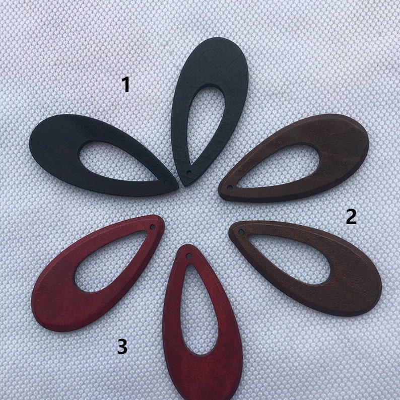 DIY Crafts WW008 100PCS 29*60 mm Drop-shaped Wooden Charm Unfinished Natural Wood Bead Flat Back Tear-Drop pendants