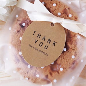 50 Uds. Etiquetas de papel Kraft redondas "GRACIAS" de 43mm para regalos, etiquetado, etiquetas de ventas Etiqueta de papel Kraft hecha a mano bodas Diy PP050