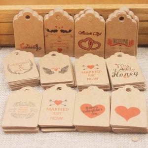 50 pz 30*50mm Etichette di carta Kraft per regali, etichettatura, etichette di vendita Etichetta di carta Kraft fatta a mano Tag Matrimoni Fai da te PP110