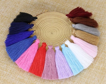 50mm Cotton Thread Tassel,Alloy Ring Cotton Thread Tassel Accessories,Tassel Pendant QC011