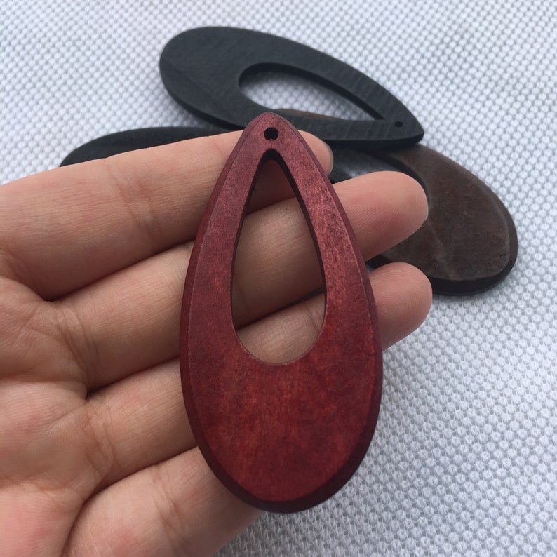 DIY Crafts WW008 100PCS 29*60 mm Drop-shaped Wooden Charm Unfinished Natural Wood Bead Flat Back Tear-Drop pendants