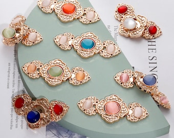 Metalowe guziki w kształcie żaby: zapięcia na supełki cheongsam (6,4 x 3 cm)
