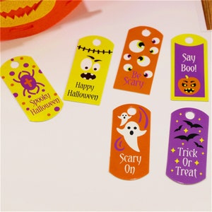 Carte en papier Kraft Halloween 31x70mm, 50 pièces, pour cadeaux, étiquettes, étiquettes de vente, étiquettes de mariage faites à la main, bricolage PP069