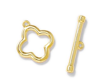 10 set di 19x21mm 24K Oro Vermeil Ottone Prugna Bossom OT Chiusura per bracciale Collana Componente, alta qualità MY1090