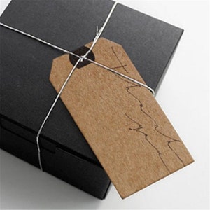 50pcs 34*67mm "merci" étiquettes en papier Kraft pour cadeaux, étiquetage, étiquettes de vente papier Kraft à la main étiquette de mariage bricolage PP068