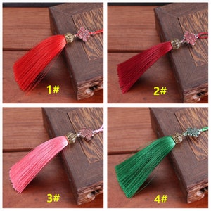 29 Color to Choose,100mm Silk Tassel With Alloy Cap Pendant,Tassel Craft,Silk Tassel Pendant ,High Quality Extra Thick LP046 image 4