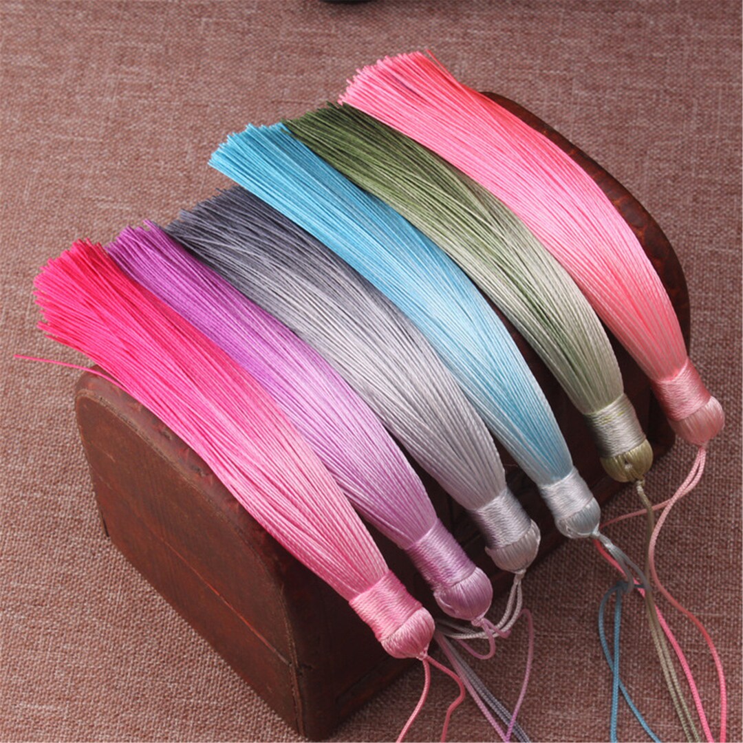 Handmade Gradient Rayon Tassels: Silky Polyester Thread (130MM) LP034 ...