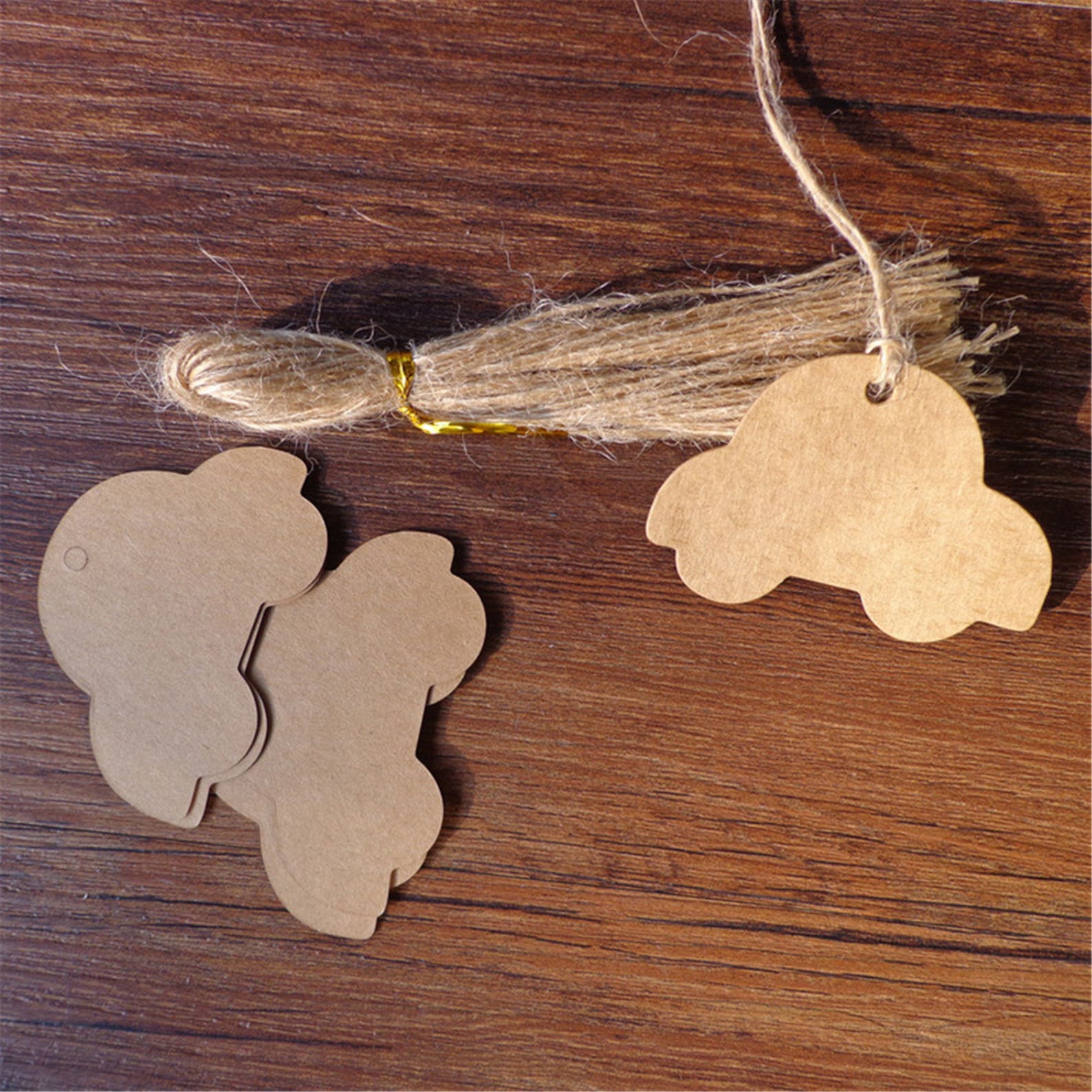50pcs 5660mm Car Kraft Paper Tags for Gifts Labeling Sales Etsy