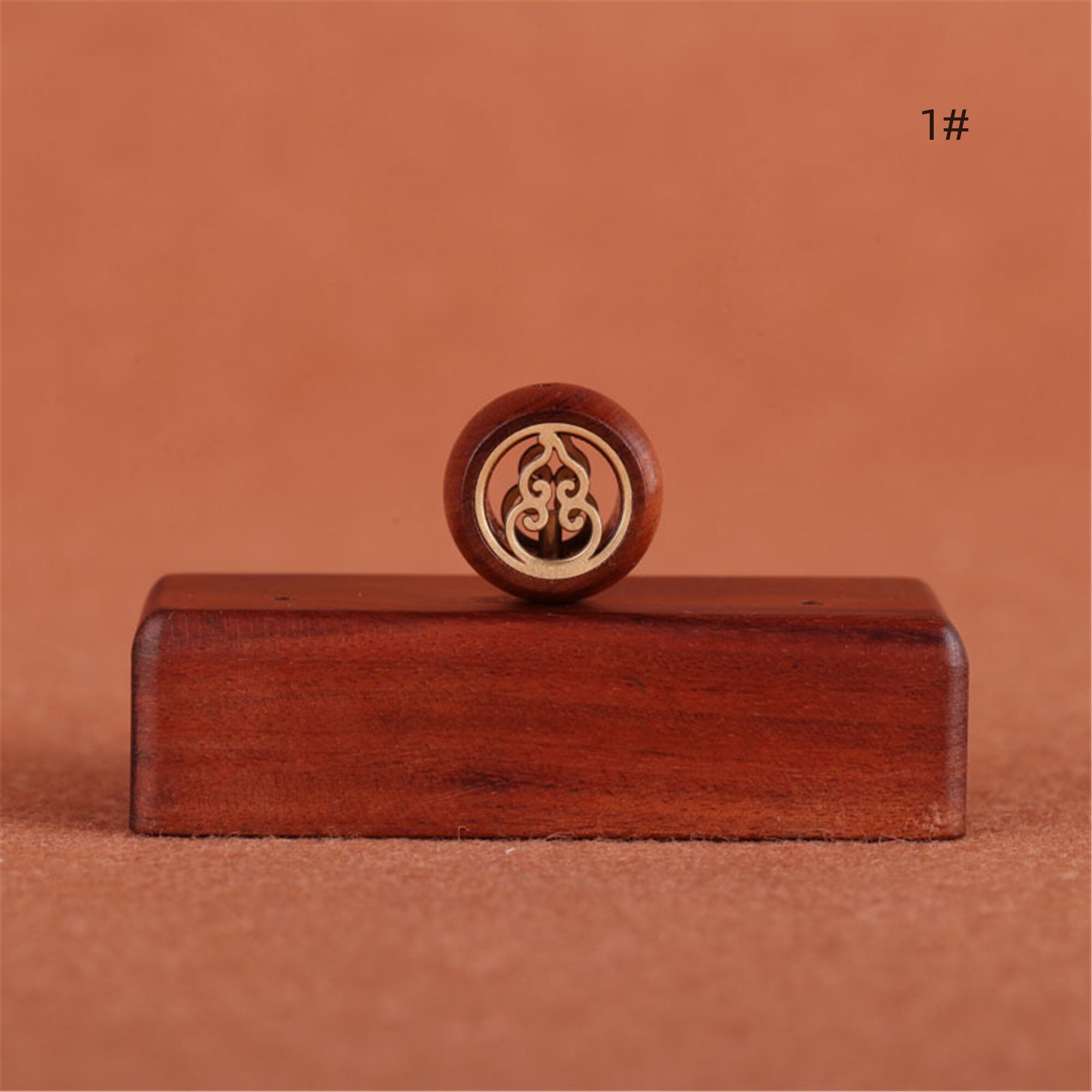 10PCS 10x17mm Natural Rosewood Inlaid Brass Hollow Wooden