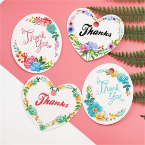 50pcs 60mm « Merci"&"Merci » Kraft Paper Tags pour cadeaux, étiquetage, étiquettes de vente Kraft Paper Handmade Tag Mariages DIY PP053