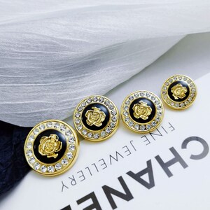 10/20pcs Metal Buttons, Woolen Buttons, Suit Decoration, Black Knitted Cardigan Buttons DIY Crafts YO760 image 2