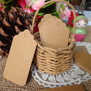50pcs 30*60mm Blank Kraft Paper Tags for Gifts, Labeling, Sales Tags Kraft Paper Handmade Tag Weddings Diy PP087