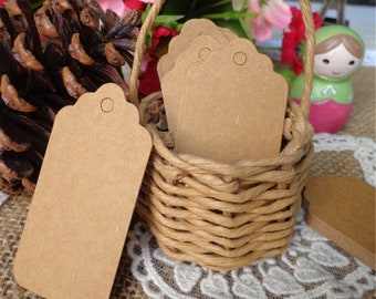 50pcs 30*60mm Blank Kraft Paper Tags for Gifts, Labeling, Sales Tags Kraft Paper Handmade Tag Weddings Diy PP087