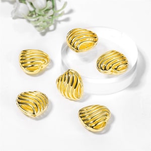 2/6/10pcs 17*16mm 24K Gold Vermeil Brass Bead For Jewelry Bead Cap,Love Heart Bead Cap,Diy Jewelry Accessories,High Quality MY188