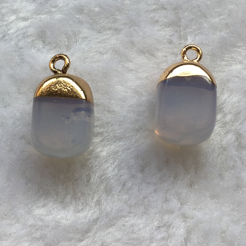 6pcs 11*19mm Gold Framed Resin Clear Stone Charm Pendant Drusy Charm Pendants DR135