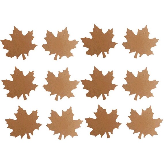 100 étiquettes Cadeaux Kraft Vierges - Forme Feuille D'érable - Pour Mariage, Anniversaire, DIY