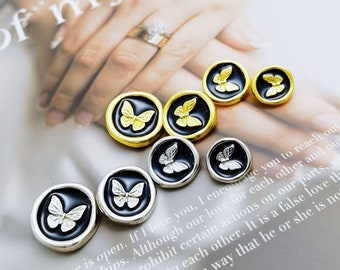 10/20pcs Butterfly Metal Buttons, Woolen Buttons, Suit Decoration, Black Knitted Cardigan Buttons DIY Crafts YO742