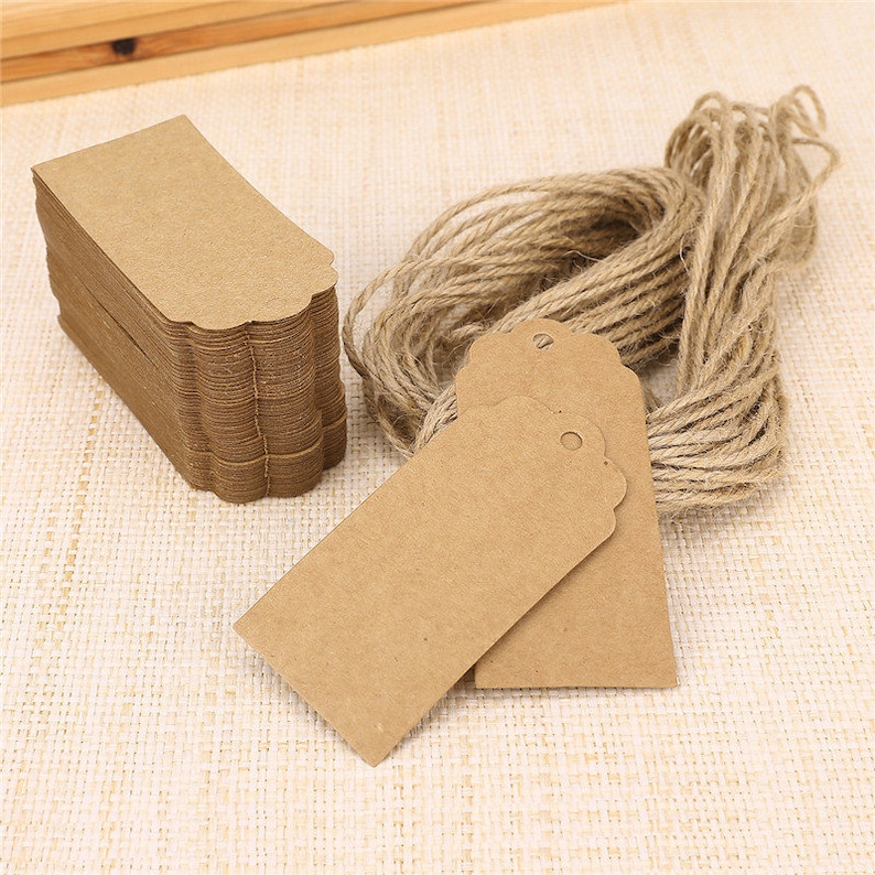 50pcs 4595mm Blank Kraft Paper Tags for Gifts Labeling Etsy