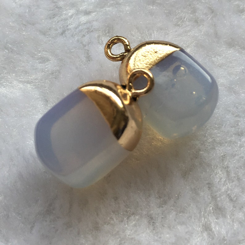 6pcs 11*19mm Gold Framed Resin Clear Stone Charm Pendant Drusy Charm Pendants DR135