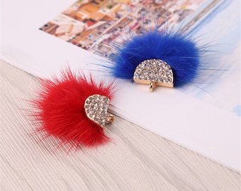 17 Color to Choose,30mm Mink Fan Earrings Tassel Pendant ,Alloy Cap Tassel Craft,Earring Tassel Accessories,High Quality YD067