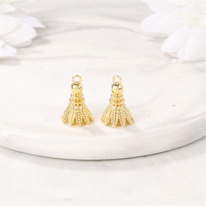 2/10pcs 9.5x15mm 24K Gold Vermeil Brass Tassel/Badminton Charm,Earring/Bracelet/Necklace Pendant ,High Quality MY1157