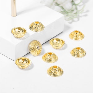 2/6/10pcs 12*10mm 24K Gold Bead Caps For Jewelry Flower Torus,Diy Spaced Apart Jewelry Accessories,High Quality MY179