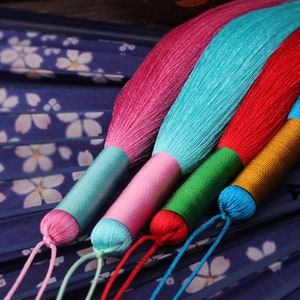 33 colori tra cui scegliere, 1 nappa di seta lunga 250 mm, artigianato con nappa, ciondolo con nappa di seta, accessori con nappa di seta, alta qualità extra YD005