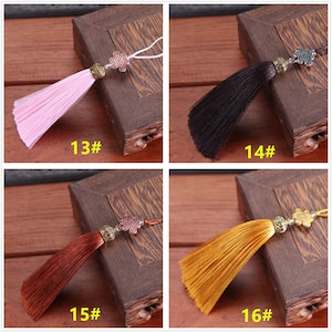 29 Color to Choose,100mm Silk Tassel With Alloy Cap Pendant,Tassel Craft,Silk Tassel Pendant ,High Quality Extra Thick LP046 image 7